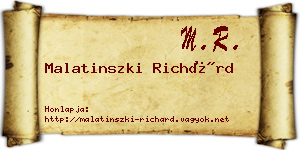 Malatinszki Richárd névjegykártya